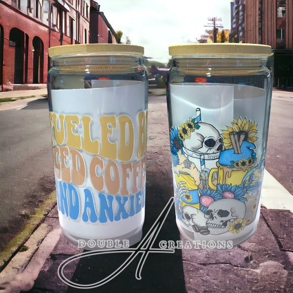 Fueled by Iced Coffee - Glass Cup